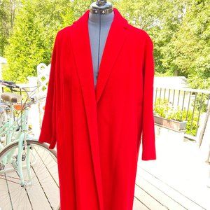 Vintage Swing coat,100% Cashmere by Somersville, Scarlet red color, size L